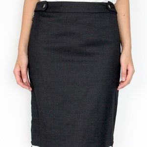 Wool grey skirt with detailed zipper